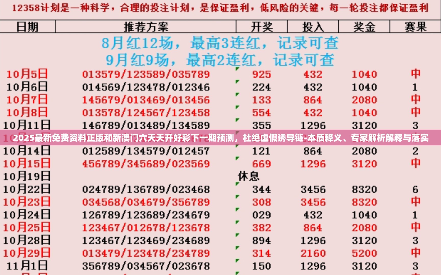 2025最新免费资料正版和新澳门六天天开好彩下一期预测，杜绝虚假诱导链-本质释义、专家解析解释与落实