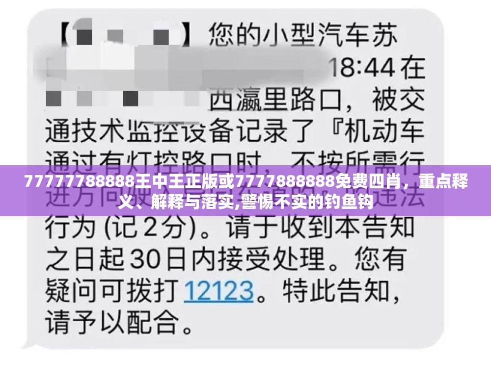 77777788888王中王正版或7777888888免费四肖，重点释义、解释与落实,警惕不实的钓鱼钩