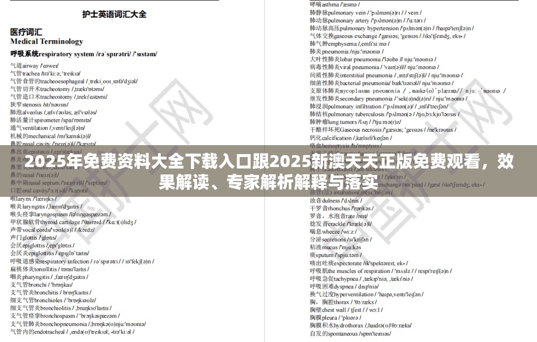 2025年免费资料大全下载入口跟2025新澳天天正版免费观看，效果解读、专家解析解释与落实