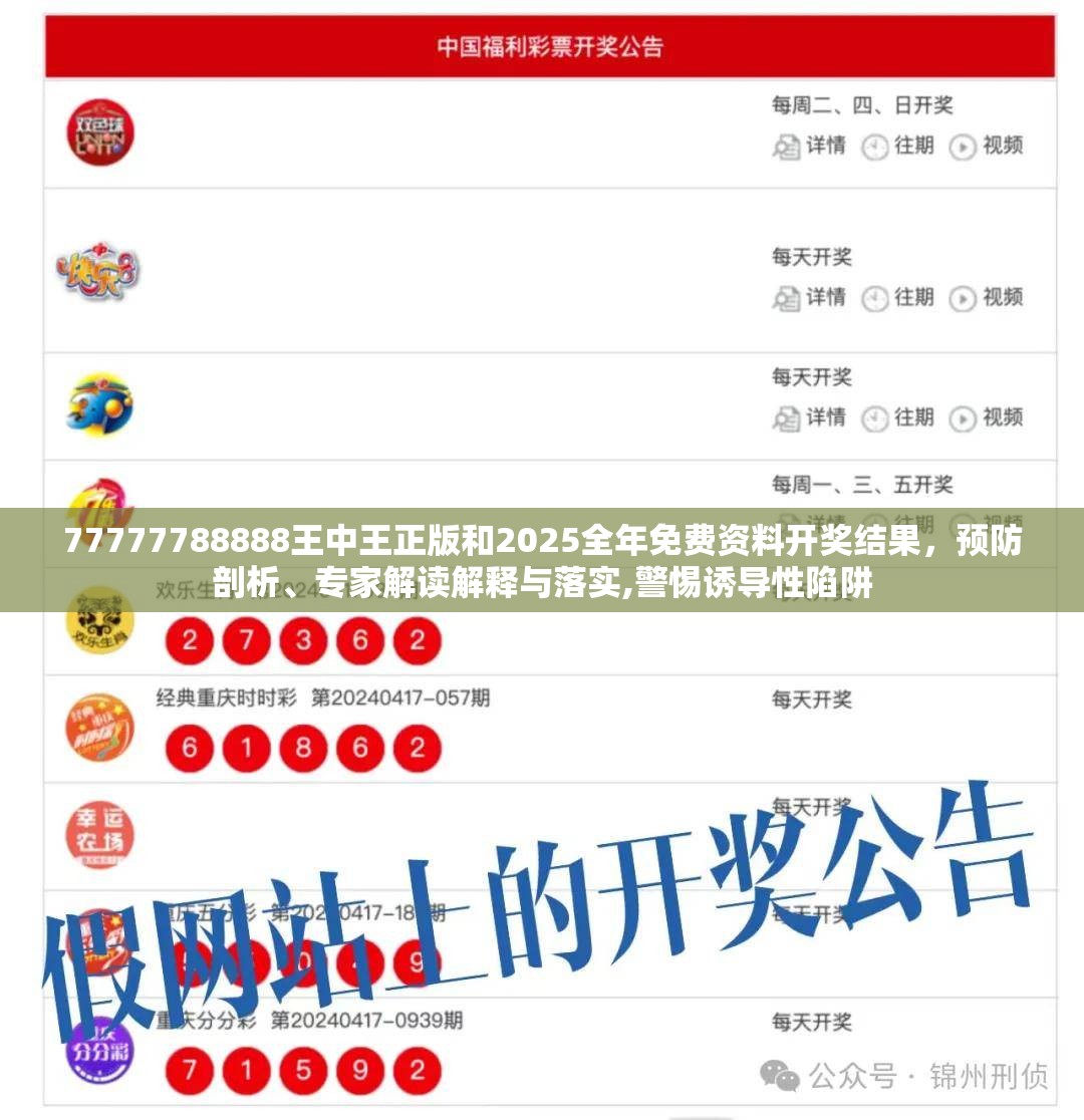 77777788888王中王正版和2025全年免费资料开奖结果，预防剖析、专家解读解释与落实,警惕诱导性陷阱