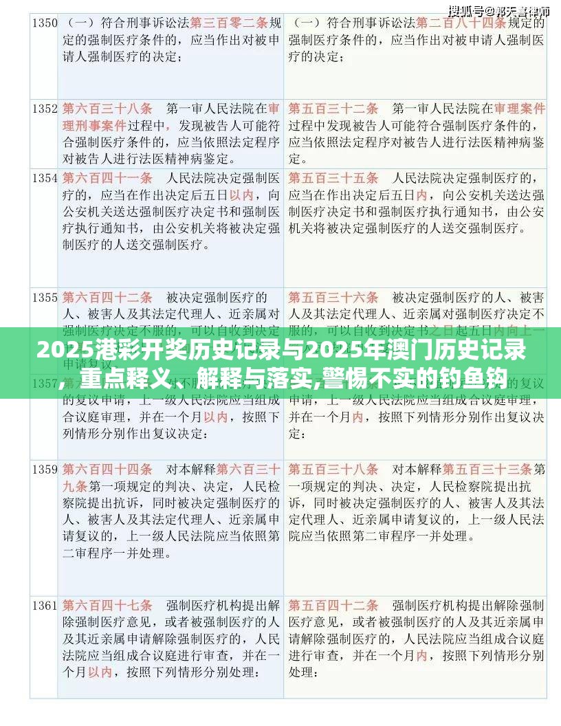 2025港彩开奖历史记录与2025年澳门历史记录，重点释义、解释与落实,警惕不实的钓鱼钩