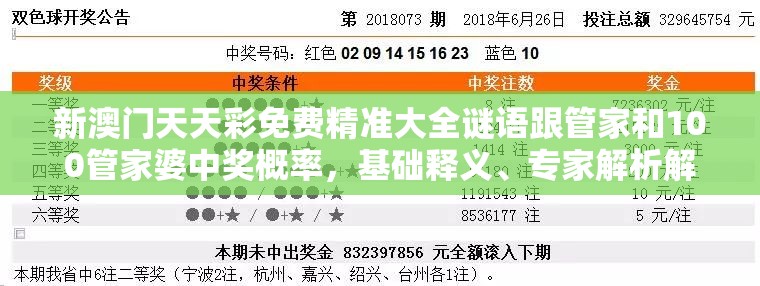 新澳门天天彩免费精准大全谜语跟管家和100管家婆中奖概率，基础释义、专家解析解释与落实?杜绝虚假诱导词