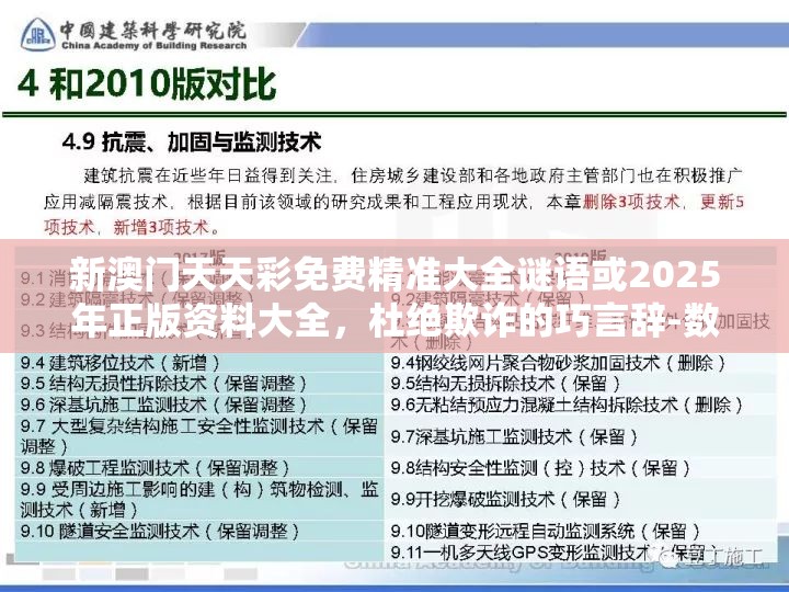新澳门天天彩免费精准大全谜语或2025年正版资料大全，杜绝欺诈的巧言辞-数字释义、专家解析解释与落实