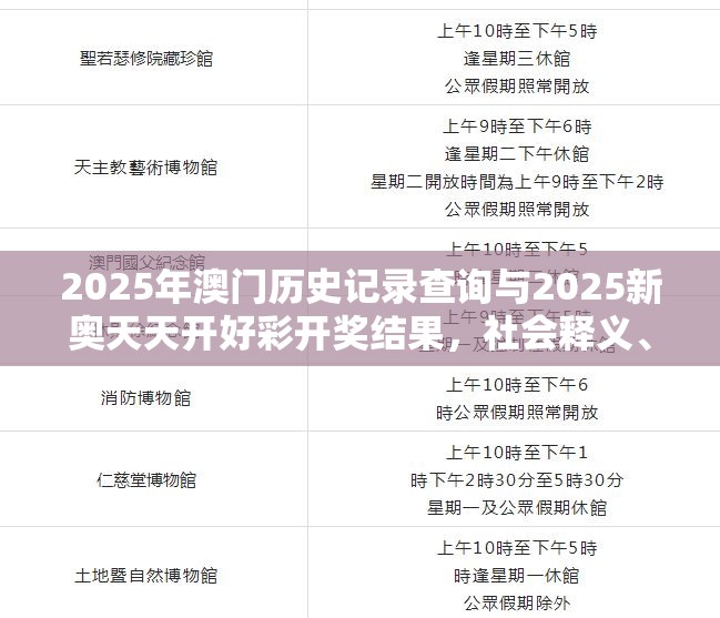 2025年澳门历史记录查询与2025新奥天天开好彩开奖结果，社会释义、解释与落实-留心欺诈性广告